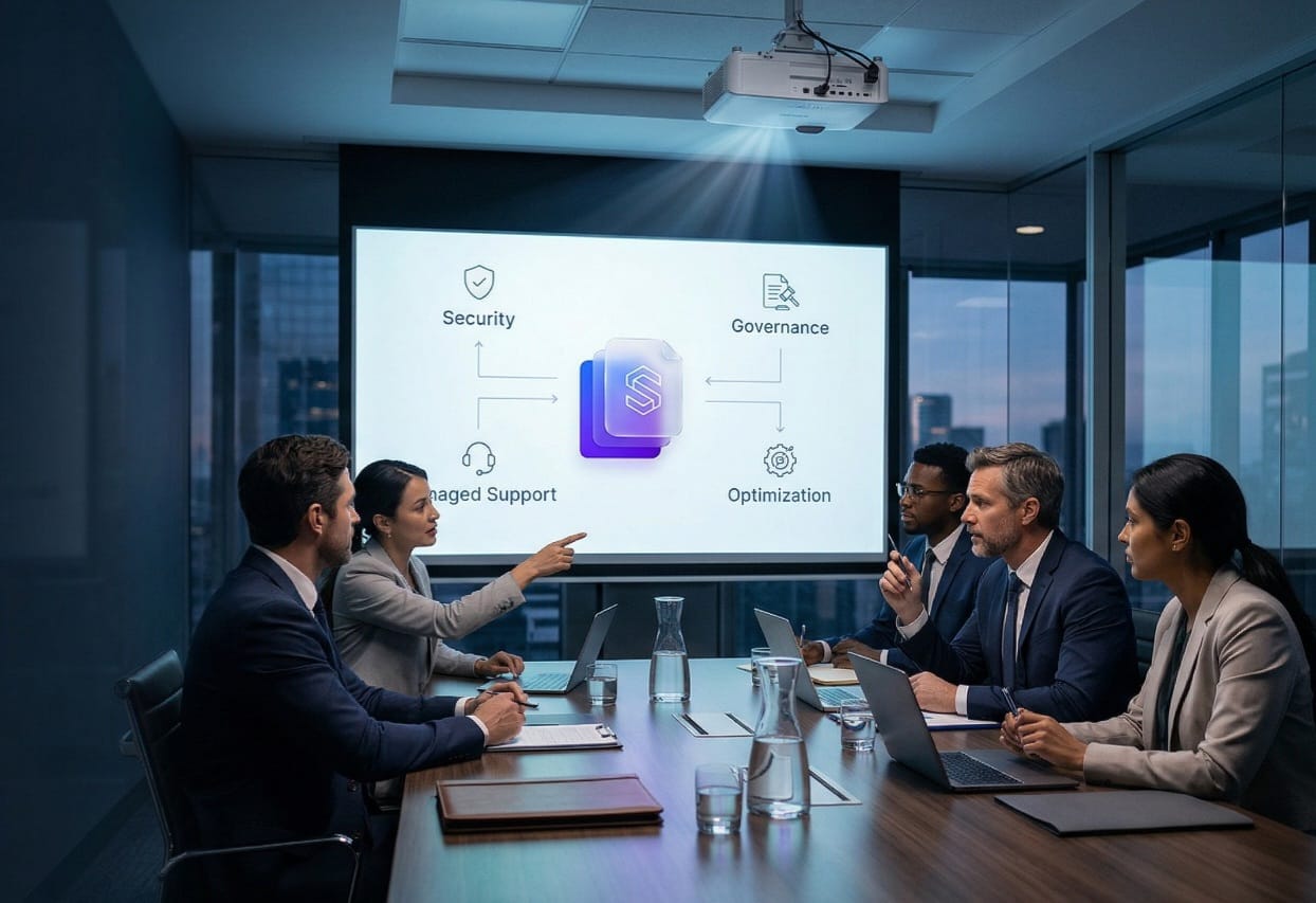 Team working in a meeting room
